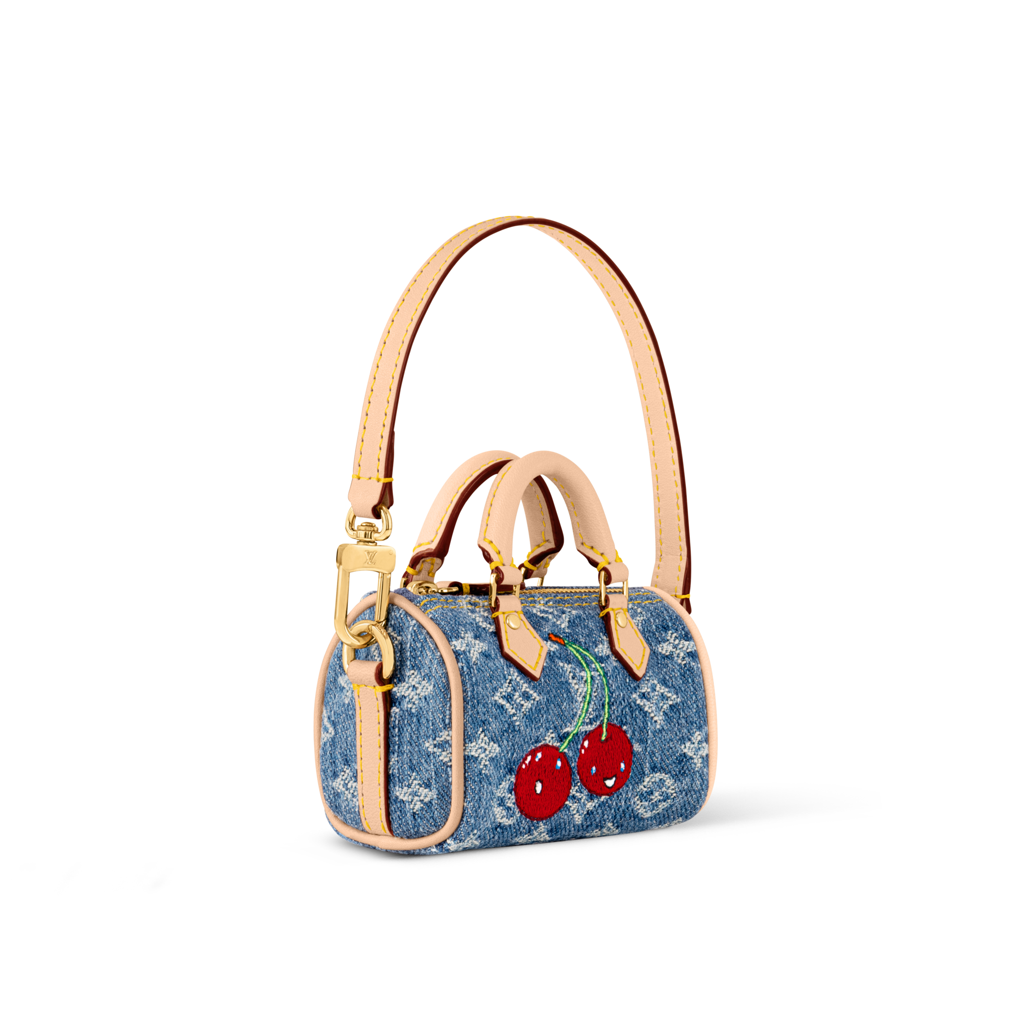 LV x TM Micro Speedy Denim Cerise Bag Charm - Luxury S00 Blue